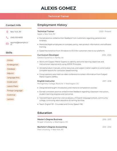 Resume example 3