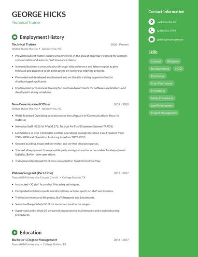 Resume example 4