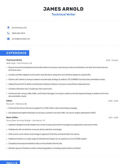 Technical Writer Resume