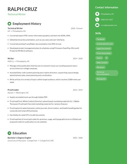 Technical Writer Resume