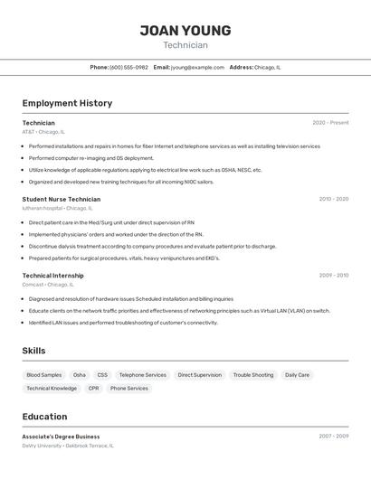 Resume example 2