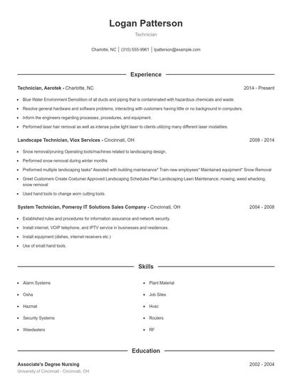 Resume example 1