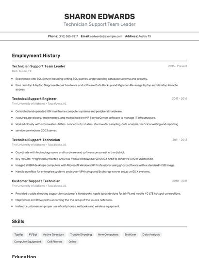 Resume example 2