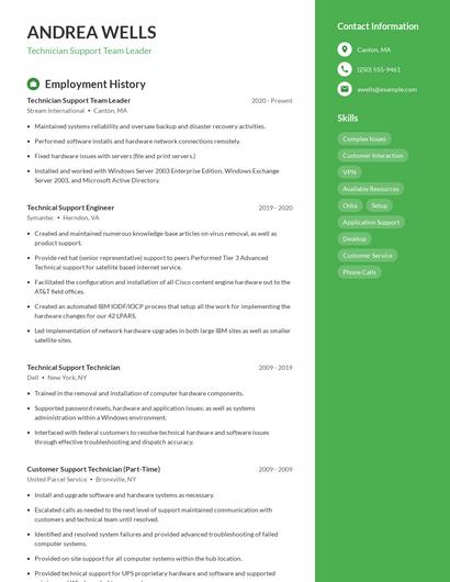 Resume example 5