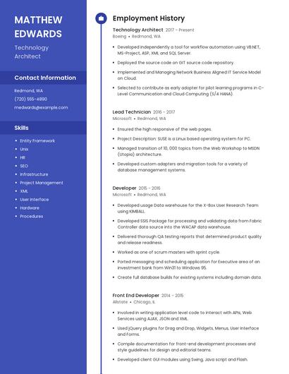 Resume example 5