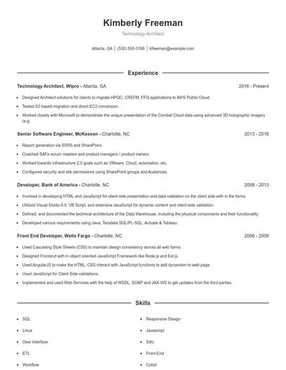 Resume example 1