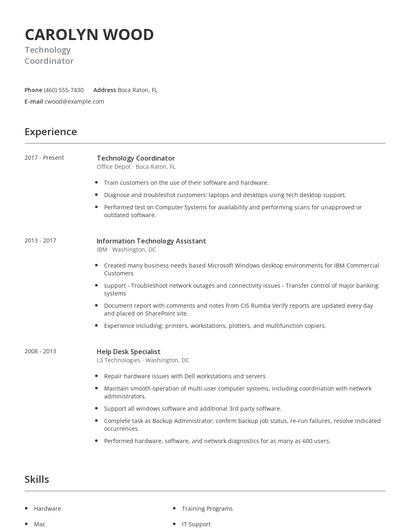 Technology Coordinator Resume
