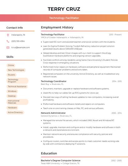 Technology Facilitator Resume