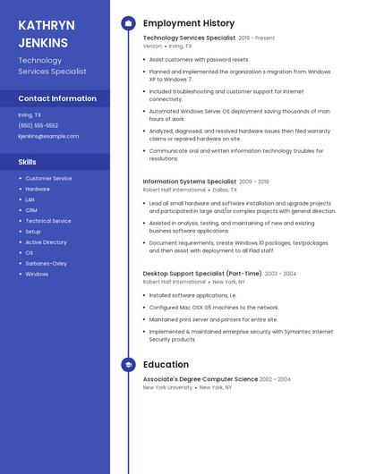 Resume example 4