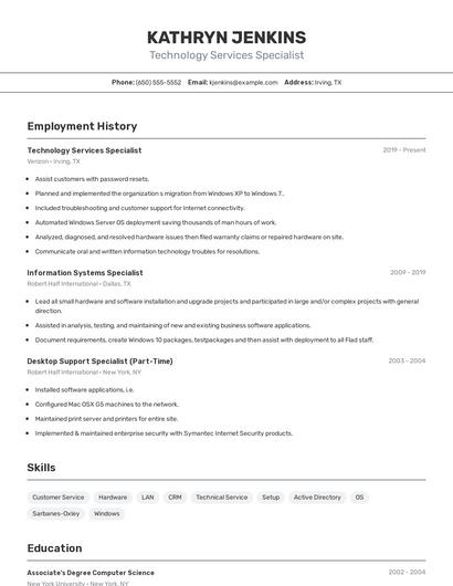Resume example 2
