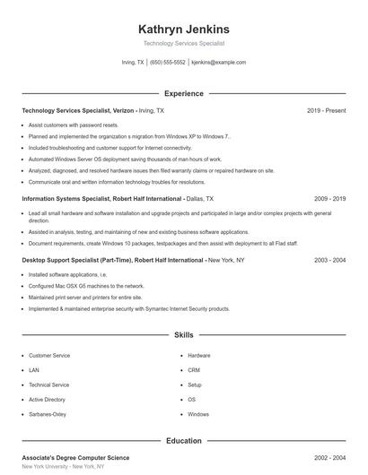Resume example 1