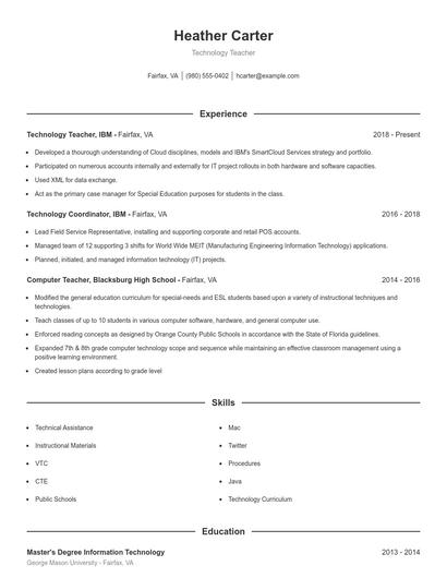 Resume example 1
