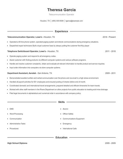Resume example 1