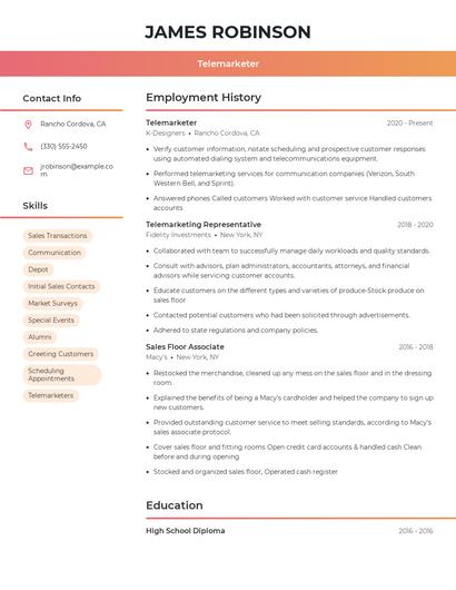 Resume example 3