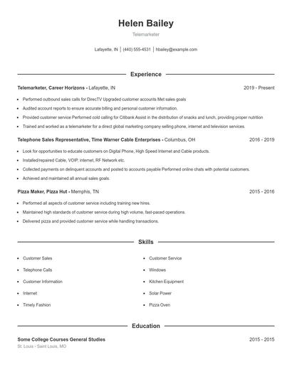 Resume example 1
