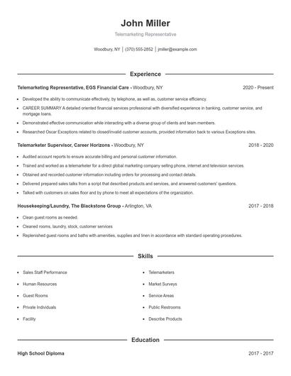 Resume example 1