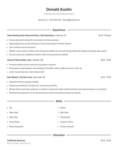 Resume example 1