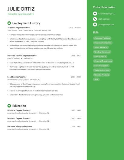 Resume example 5