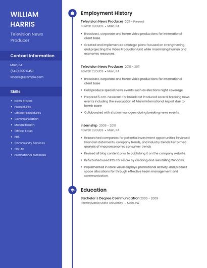 Television News Producer Resume