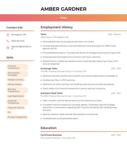 Resume example 3