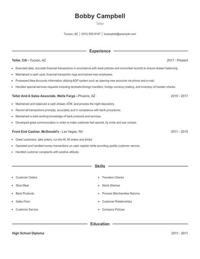 Resume example 1