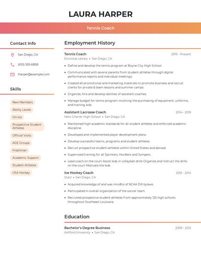Resume example 3
