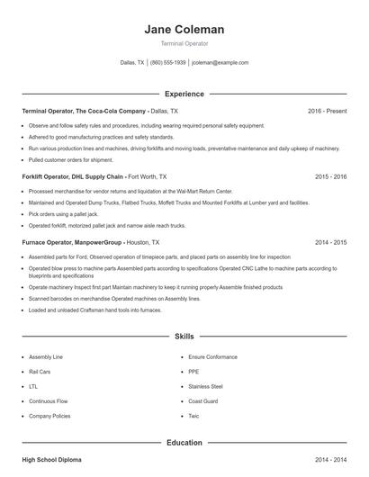 Resume example 1