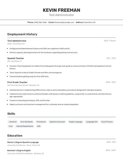 Resume example 2