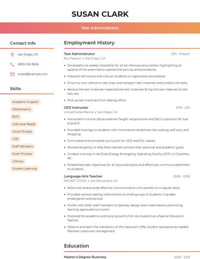 Resume example 3