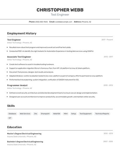 Resume example 2