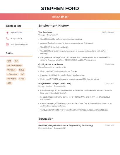 Resume example 3