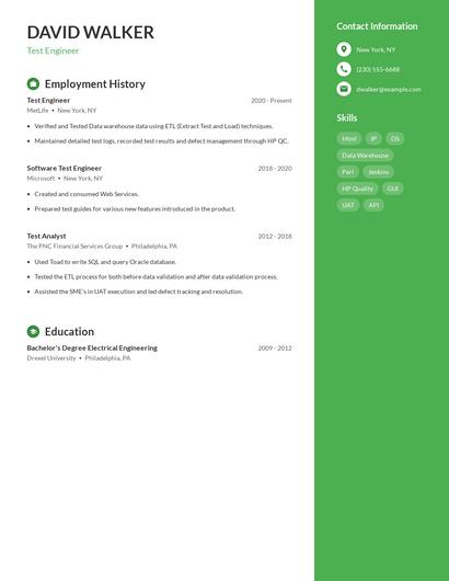 Resume example 4