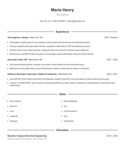 Resume example 1