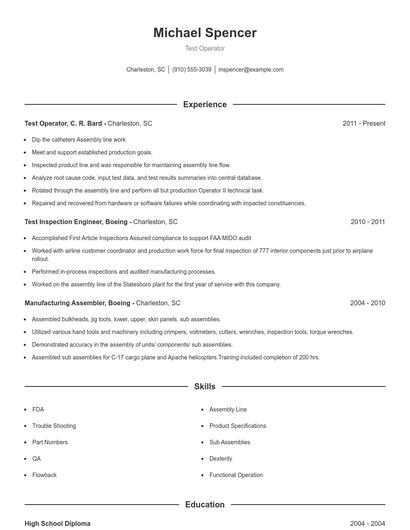Resume example 1