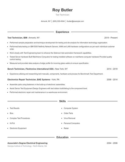 Resume example 1