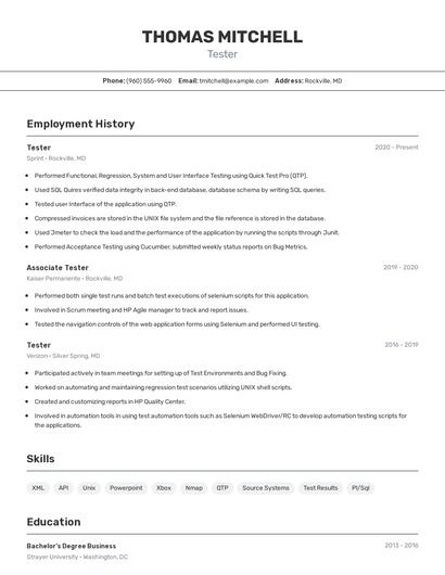 Resume example 2