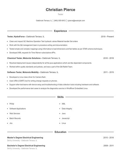 Resume example 1