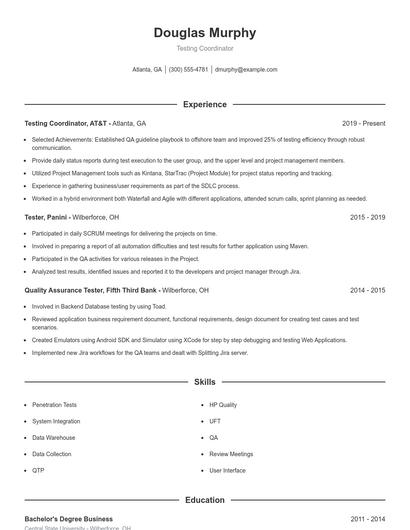 Resume example 1