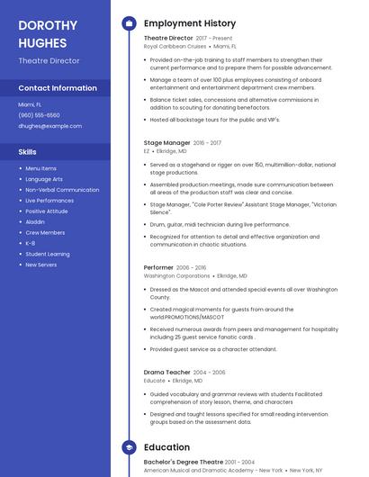 Theatre Director Resume