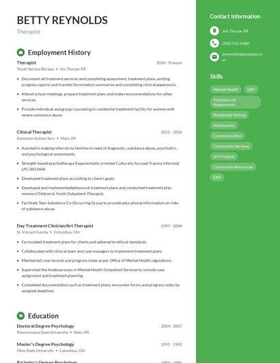 Resume example 4