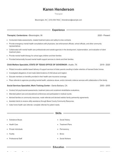 Resume example 1