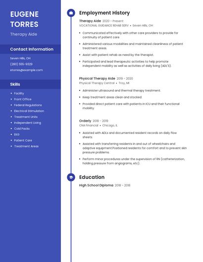 Therapy Aide Resume