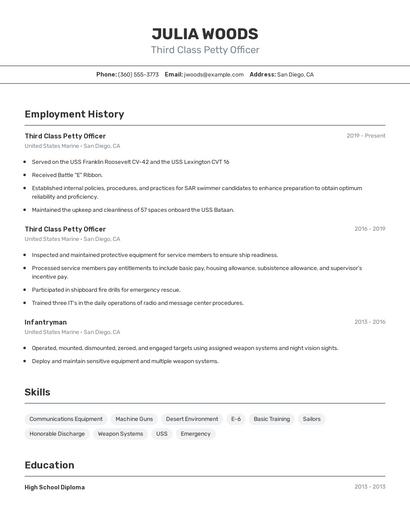 Resume example 2