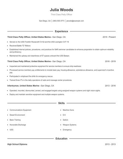 Resume example 1