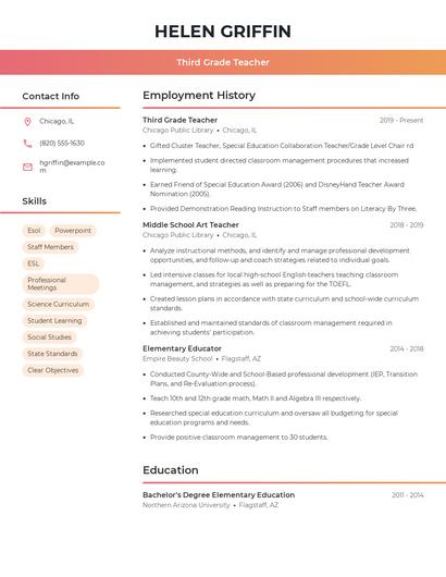 Resume example 3