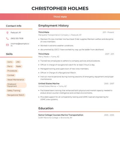 Third Mate Resume