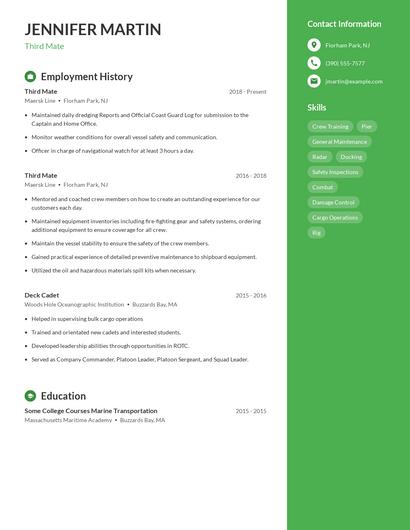 Third Mate Resume