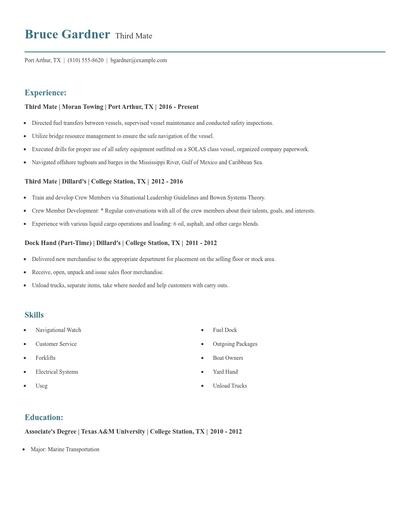 Third Mate Resume