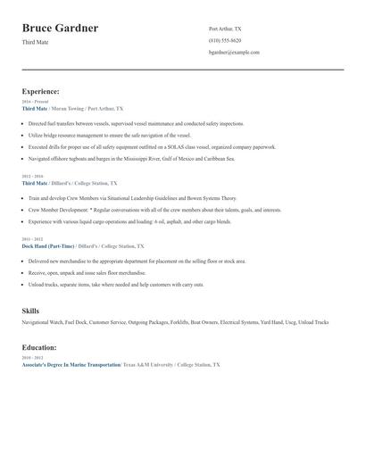 Third Mate Resume
