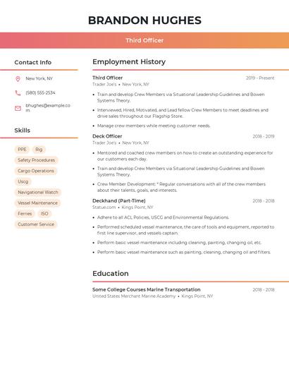 Third Officer Resume